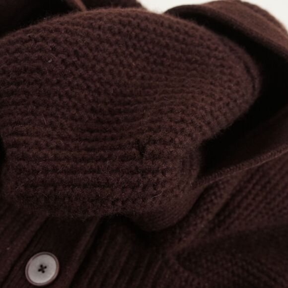 Vince Vee Brown Red Wool Cashmere Blend Cardigan Womens Sz XS Damage - Picture 10 of 11